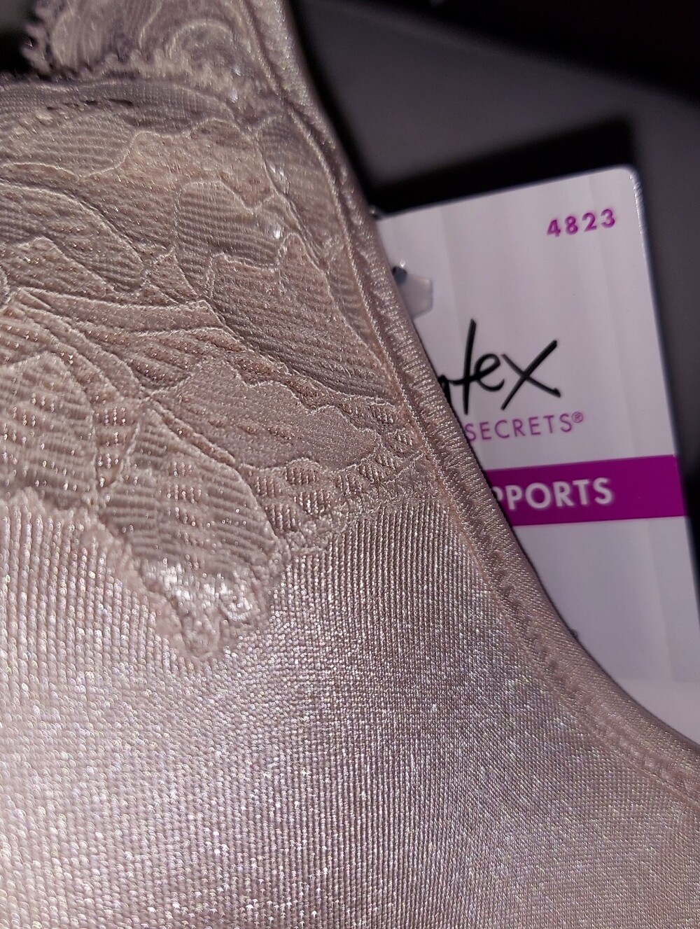 Playtex 4823 Lace Trim Underwire Bra Dusty Pink Taupe 36B Balconette Style NWT - Picture 2 of 3